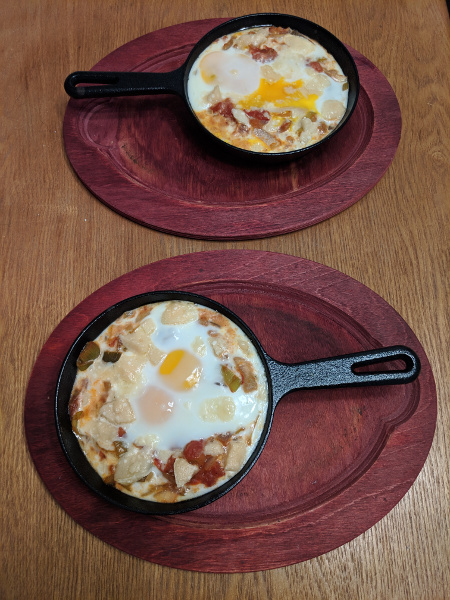 Shakshuka in personal cast-iron pans